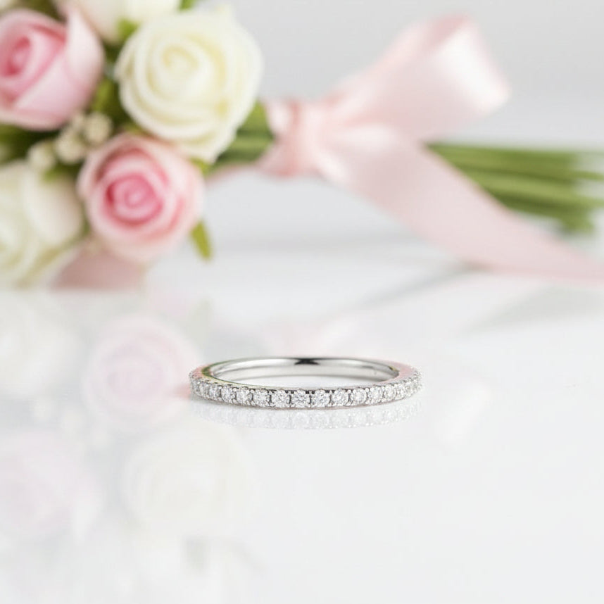 0.57ct Full Eternity Diamond Option Wedding Band-Black Diamonds New York