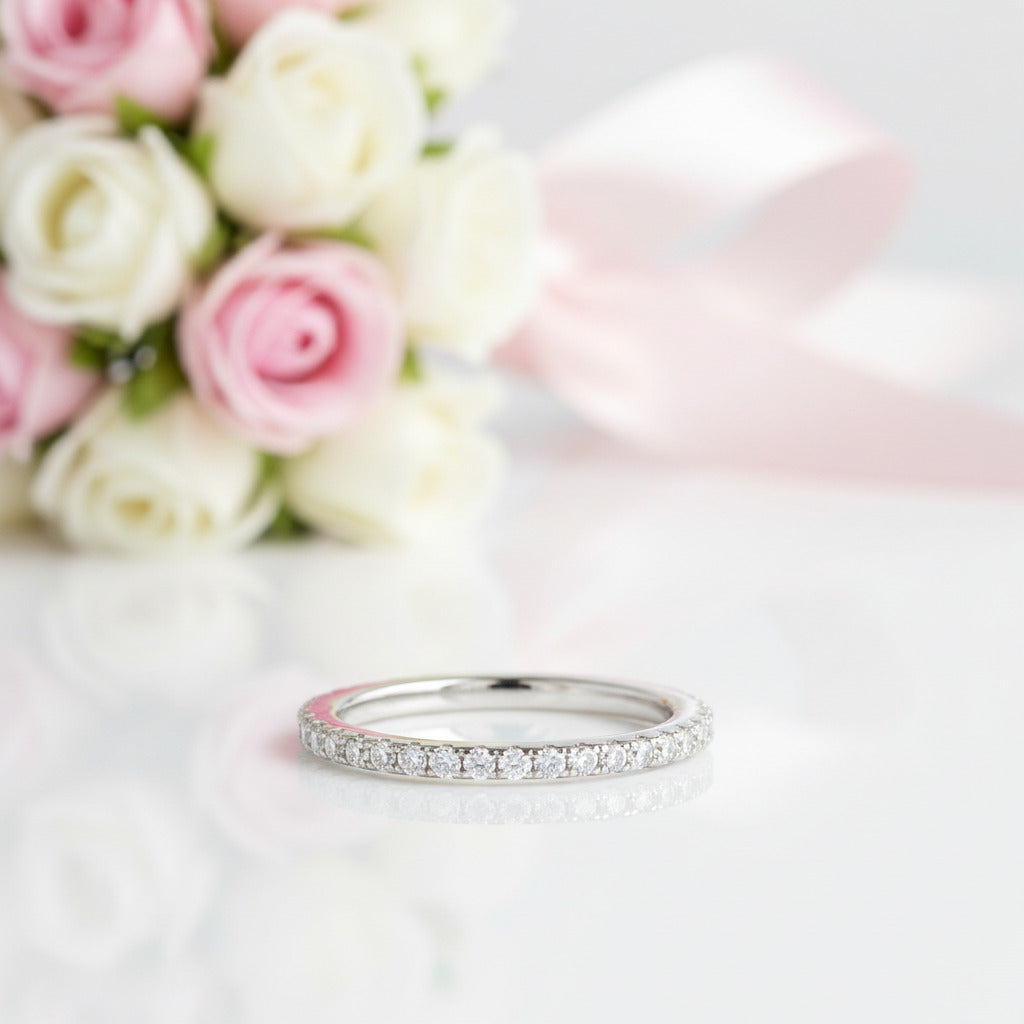0.57ct Full Eternity Diamond Option Wedding Band-Black Diamonds New York