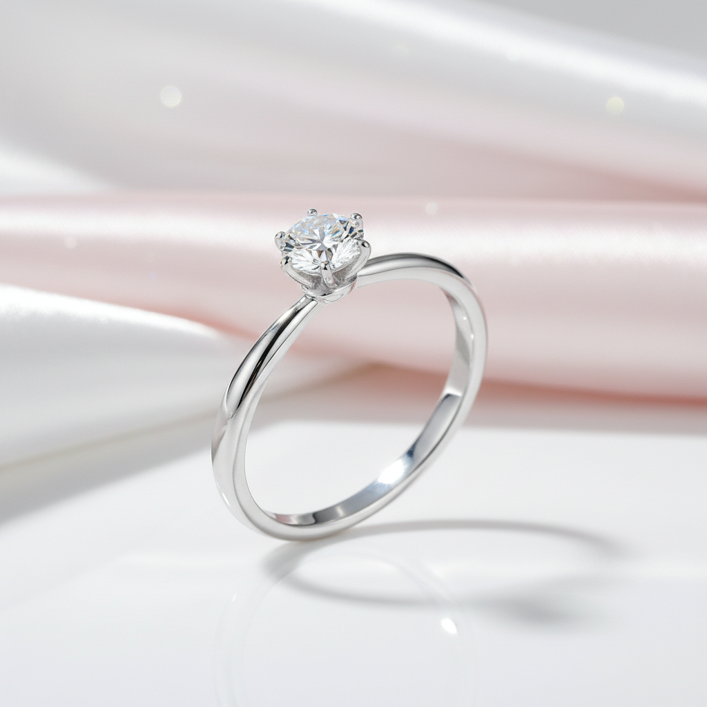 0.5ct D Color Diamond Option Solitaire Engagement Ring-Black Diamonds New York