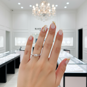 0.5ct Emerald Cut Diamond Simple Thin Circle Ring-Black Diamonds New York