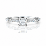 0.5ct Emerald Cut Diamond Option Simple Thin Circle Ring-Black Diamonds New York