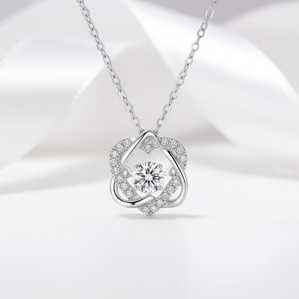 0.5 Ct Diamond Beating Heart Necklace-Black Diamonds New York