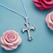 0.5ct Round Cut Diamond Cross Necklace-Black Diamonds New York