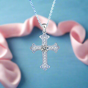 0.5ct Round Cut Diamond Cross Necklace-Black Diamonds New York