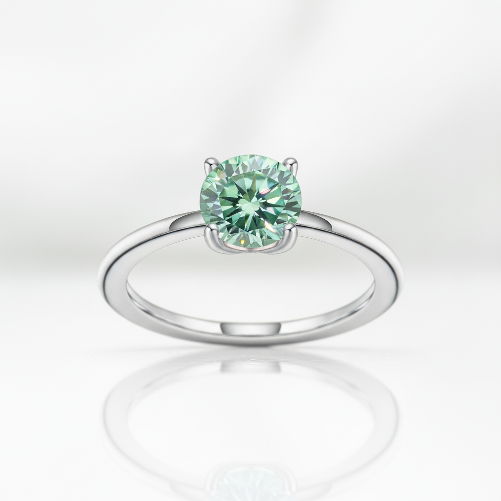 0.5ct Round Cut Green Diamond Option Ring-Black Diamonds New York