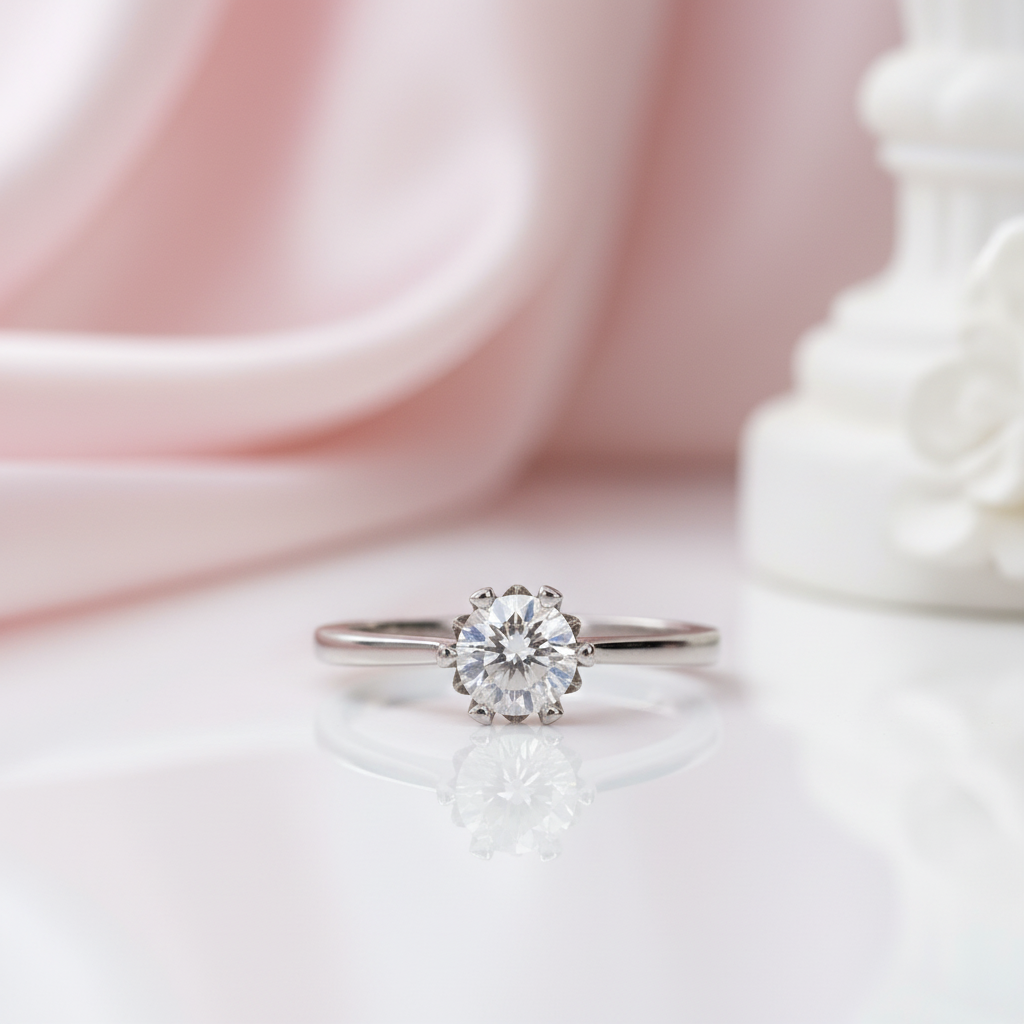 0.5ct Round Cut Diamond Option Engagement Ring-Black Diamonds New York