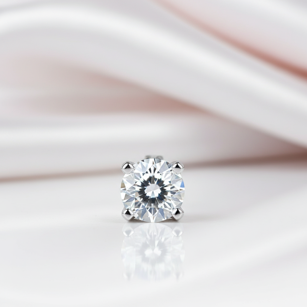 0.5ct Round Diamond Option Earring (1 Piece) Unisex-Black Diamonds New York