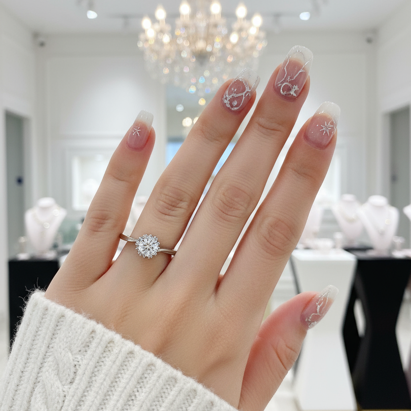 0.5 Ct Snowflake Diamond Ring-Black Diamonds New York