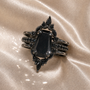 Be Mine Forever- Radiant Coffin Cut Diamond Option Gothic Wedding Ring-Black Diamonds New York
