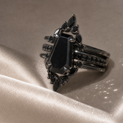 Be Mine Forever- Radiant Coffin Cut Diamond Option Gothic Wedding Ring-Black Diamonds New York