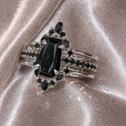 Be Mine Forever- Radiant Coffin Cut Diamond Option Gothic Wedding Ring-Black Diamonds New York