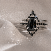 Be Mine Forever- Radiant Coffin Cut Diamond Option Gothic Wedding Ring-Black Diamonds New York