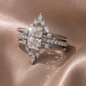 Be Mine Forever- Radiant Coffin Cut Diamond Option Gothic Wedding Ring-Black Diamonds New York