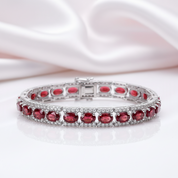 0.6Ct Exquisite Garnet Simulant Vintage Bracelet-Black Diamonds New York