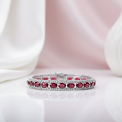 0.6Ct Exquisite Garnet Simulant Vintage Bracelet-Black Diamonds New York