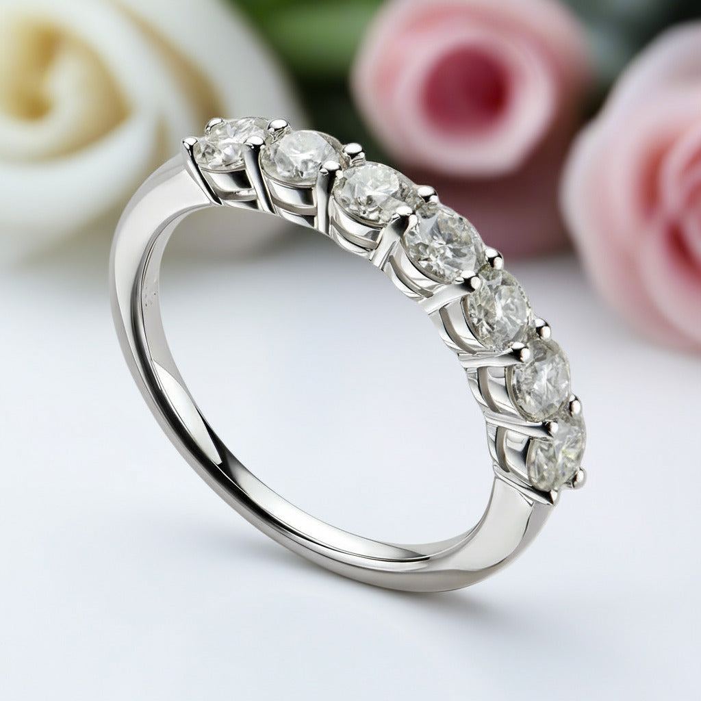 0.7 Ct Round Cut 7 Pieces Diamond Wedding Band-Black Diamonds New York