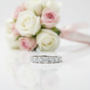 0.7 Ct Round Cut 7 Pieces Diamond Option Wedding Band-Black Diamonds New York