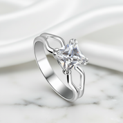 0.75ct Princess Cut Diamond Option Split Shank Engagement Ring-Black Diamonds New York
