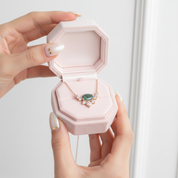 0.79 ctw Oval Cut Natural Moss Agate Necklace-Black Diamonds New York