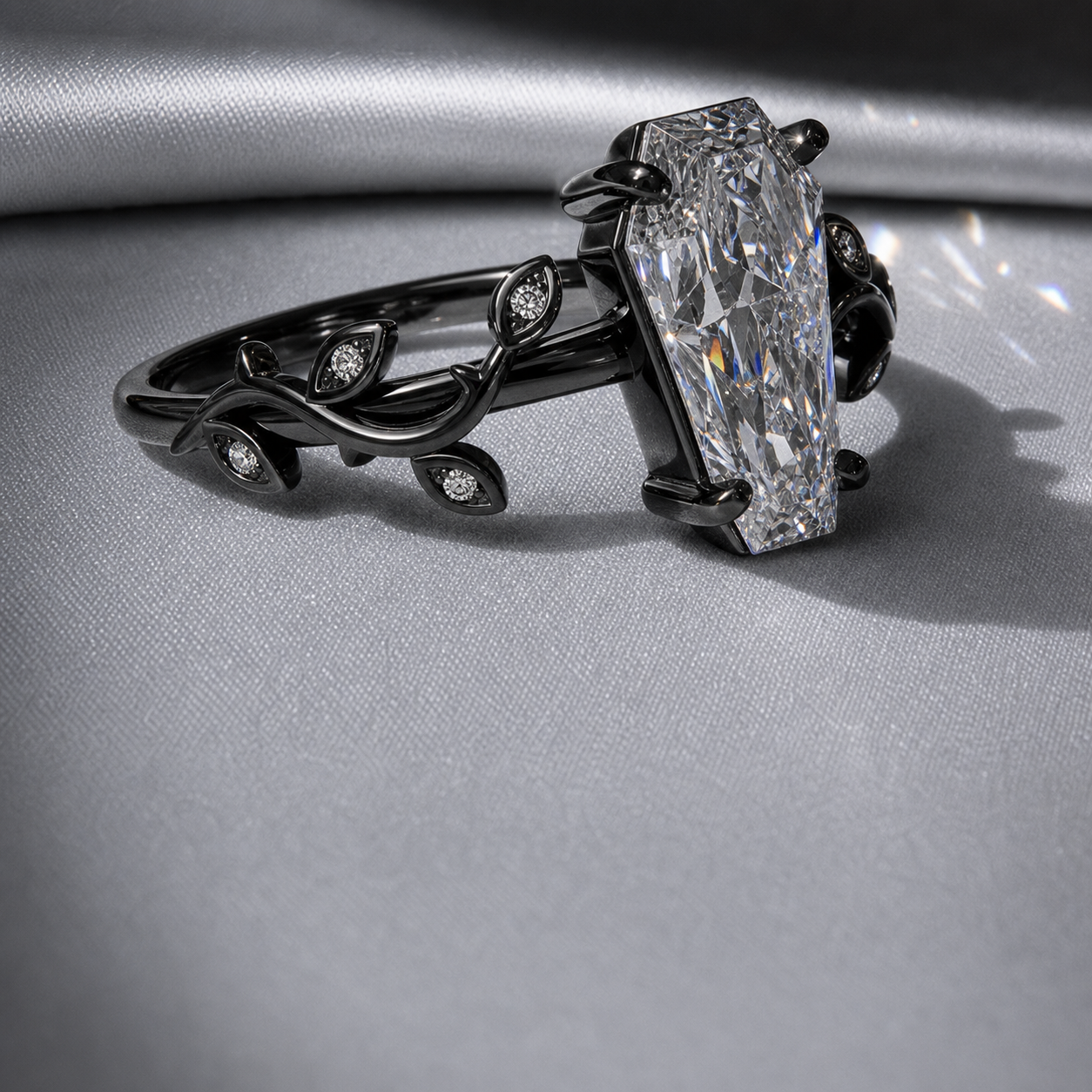 Hell and Back Ring - Limited Coffin Cut Diamond Option Engagement Ring-Black Diamonds New York