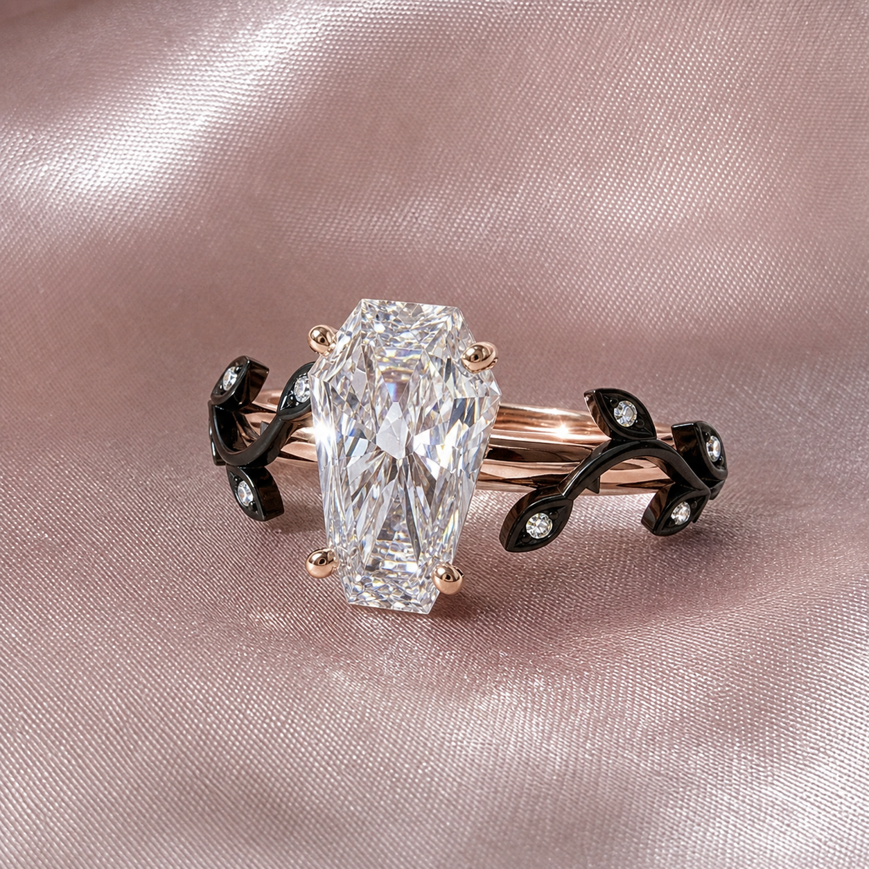 Hell and Back Ring - Limited Coffin Cut Diamond Option Engagement Ring-Black Diamonds New York