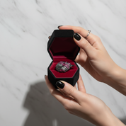 0.88Ct Rhodolite Garnet Adjustable Ring-Black Diamonds New York