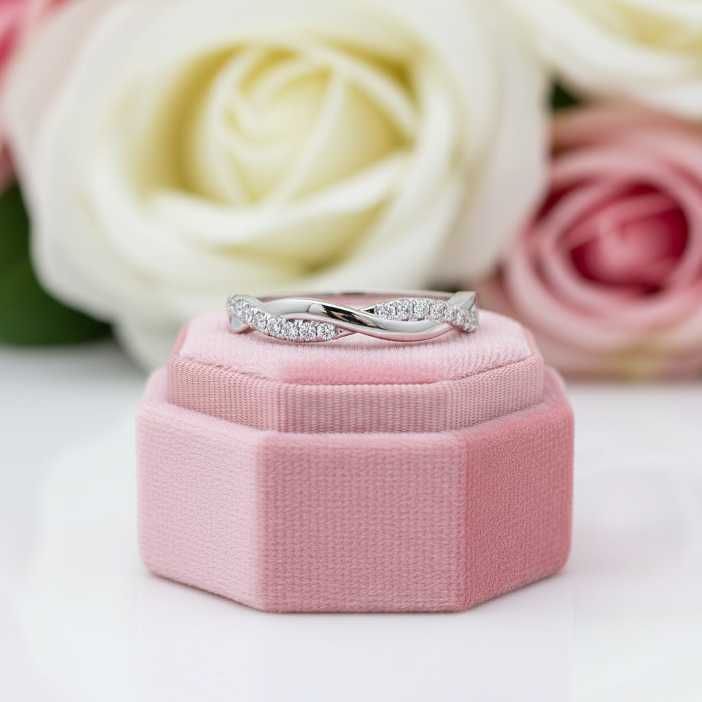 0.8ct Twist Infinity Wedding Band-Black Diamonds New York