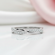 0.8ct Twist Infinity Wedding Band-Black Diamonds New York