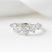 0.9 Ct Half Eternity Diamond Option Wedding Band-Black Diamonds New York