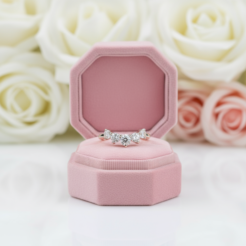 0.9 Ct Half Eternity Diamond Wedding Band-Black Diamonds New York