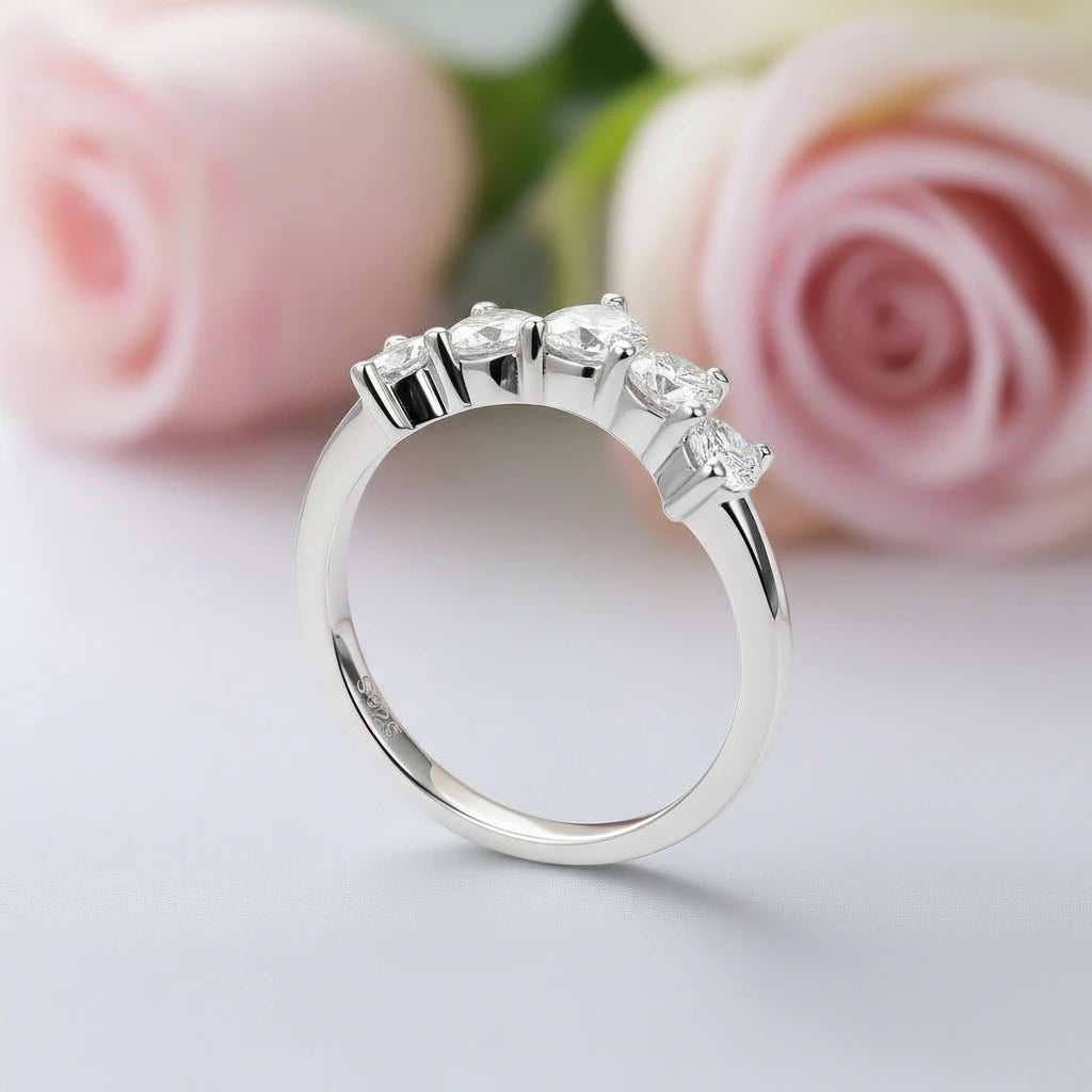 0.9 Ct Half Eternity Diamond Wedding Band-Black Diamonds New York