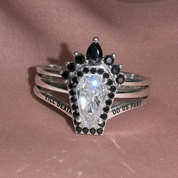Until Death Ring Coffin Shape Diamond Wedding Rings-Black Diamonds New York