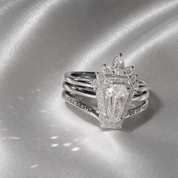 Till Death Do Us Part Rings- Rare Coffin Cut Diamond Option 14k White Gold Ring Set-Black Diamonds New York