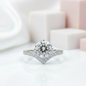 2.0 Ct D Color Diamond Crown Engagement Ring-Black Diamonds New York