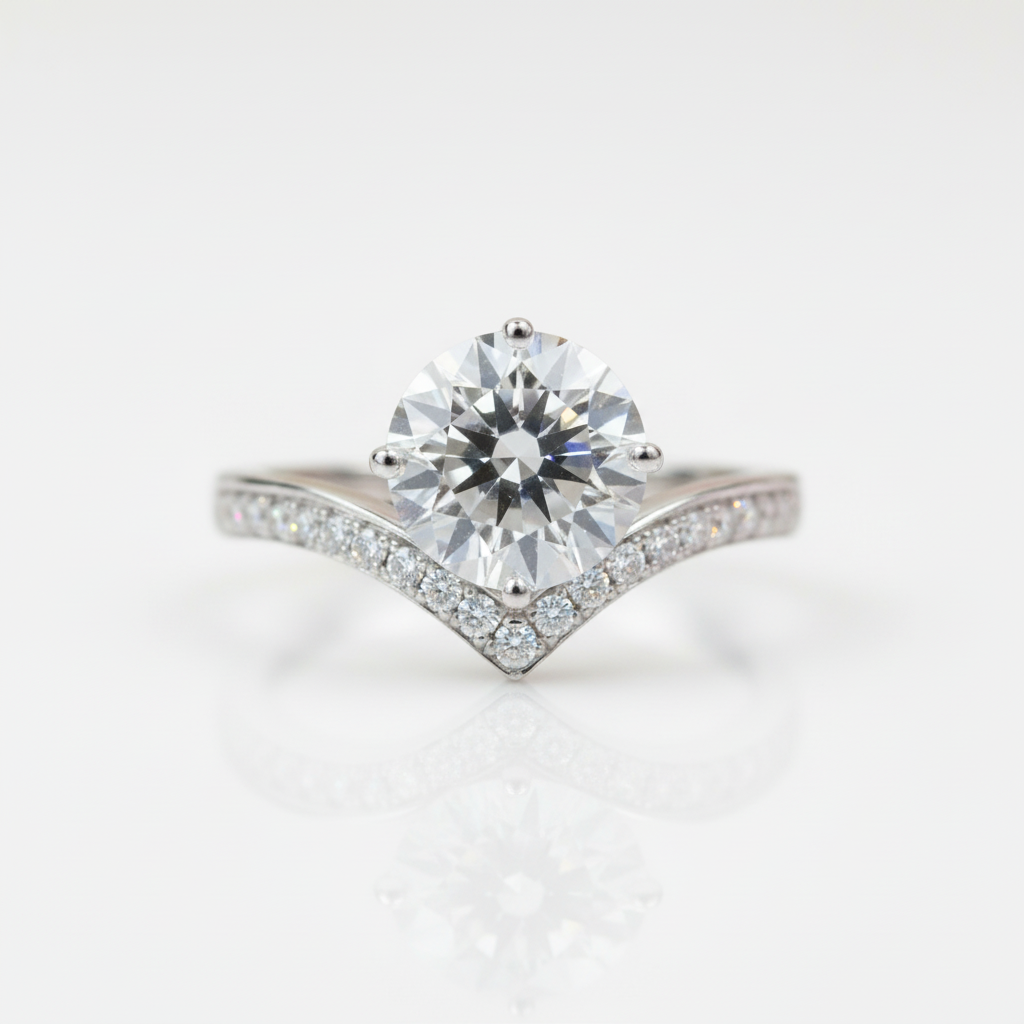 2.0 Ct D Color Diamond Option Crown Engagement Ring-Black Diamonds New York