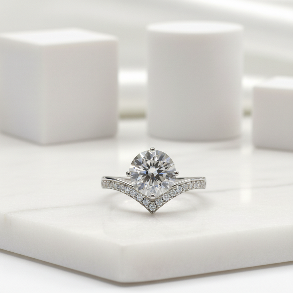 2.0 Ct D Color Diamond Crown Engagement Ring-Black Diamonds New York