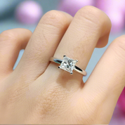 1-2 Carat Princess Cut Diamond Engagement Ring-Black Diamonds New York