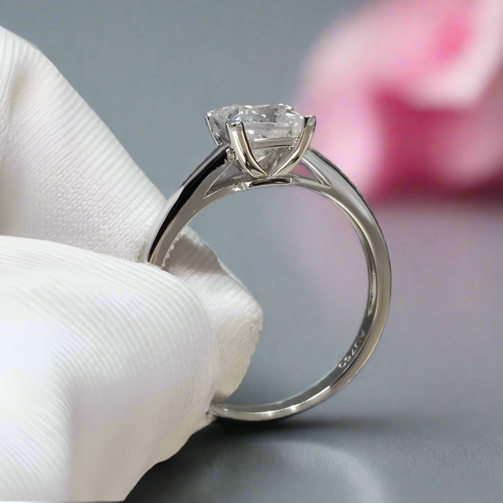 1-2 Carat Princess Cut Diamond Engagement Ring-Black Diamonds New York