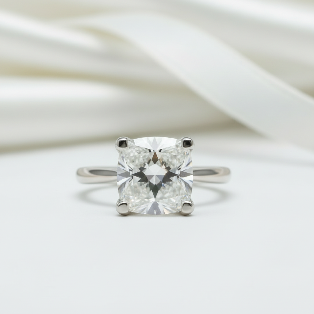 2.0 Ct Round Cut Diamond Option Cow Head Engagement Ring-Black Diamonds New York