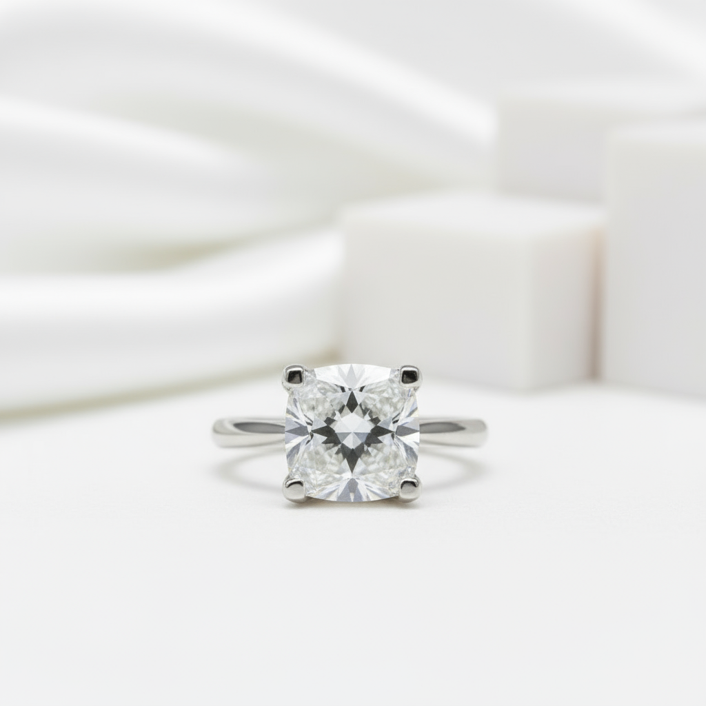 2.0 Ct Round Cut Diamond Cow Head Engagement Ring-Black Diamonds New York