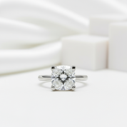 2.0 Ct Round Cut Diamond Cow Head Engagement Ring-Black Diamonds New York