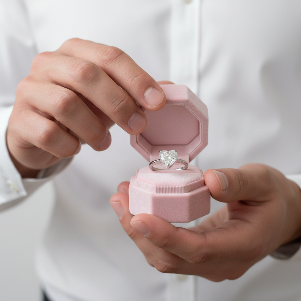 3ct Heart Cut Diamond Option Forever Love Engagement Ring-Black Diamonds New York