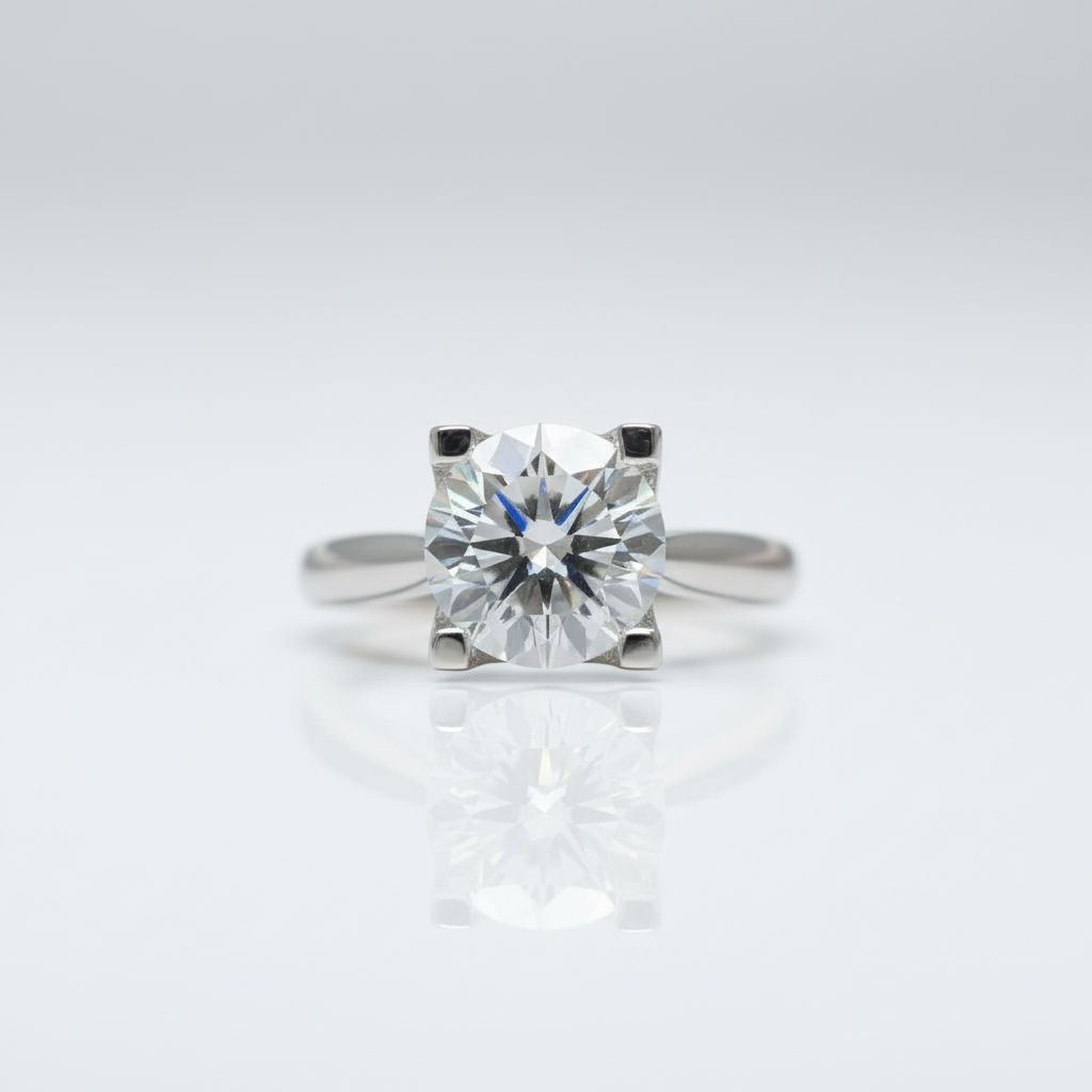1-3ct Round Cut D Color Diamond Option Cow Head Engagement Ring-Black Diamonds New York