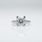 1-3ct Round Cut D Color Diamond Option Cow Head Engagement Ring-Black Diamonds New York