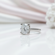 1-3ct Round Cut D Color Diamond Option Cow Head Engagement Ring-Black Diamonds New York