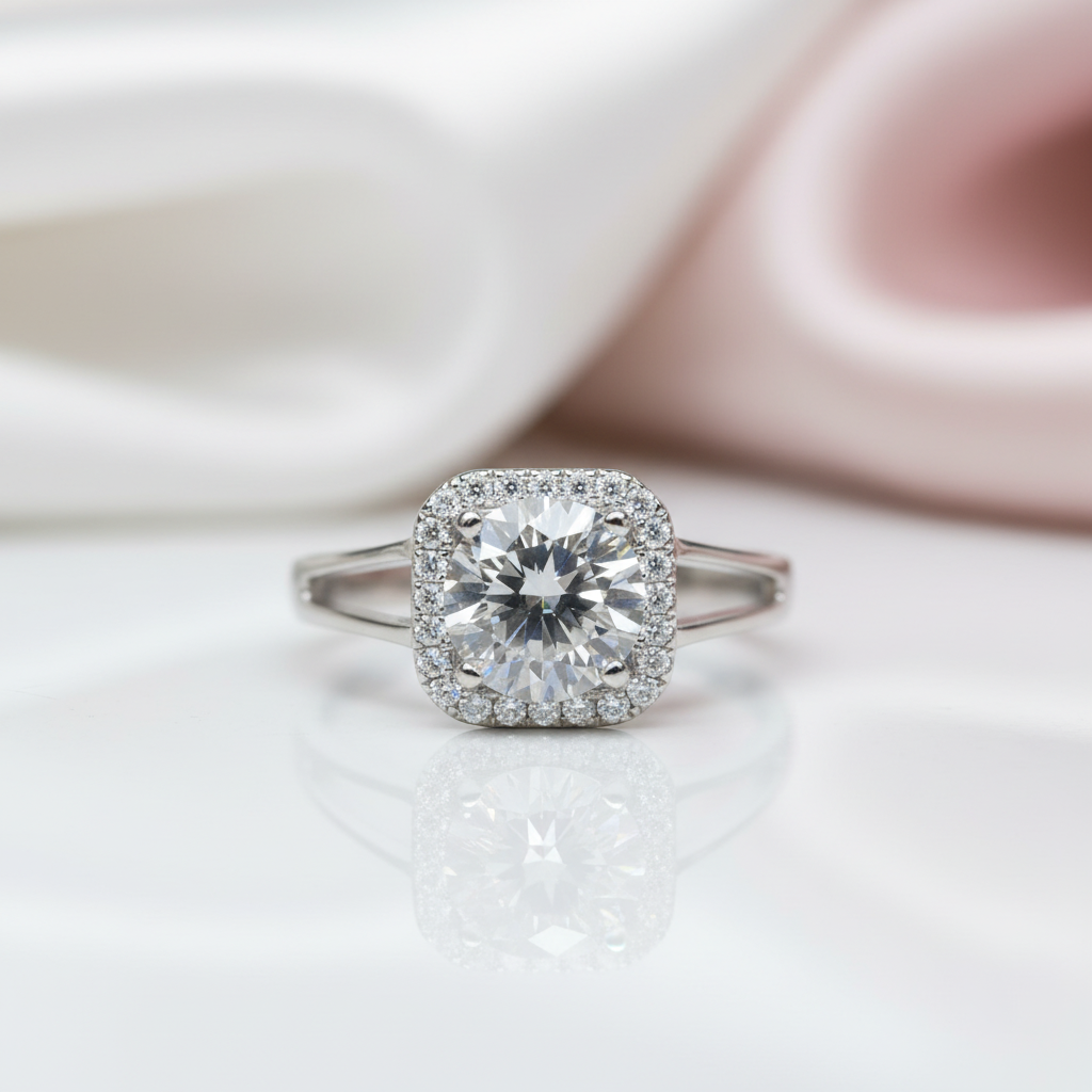 1.0 Ct Round Cut Diamond Option Split Shank Engagement Ring-Black Diamonds New York