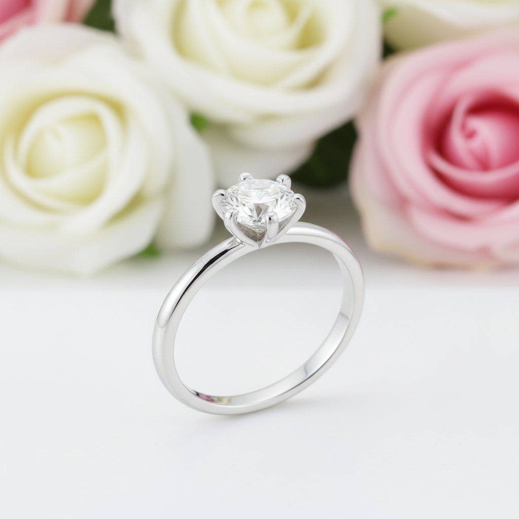 Classic 1.0 Ct Diamond Engagement Ring-Black Diamonds New York