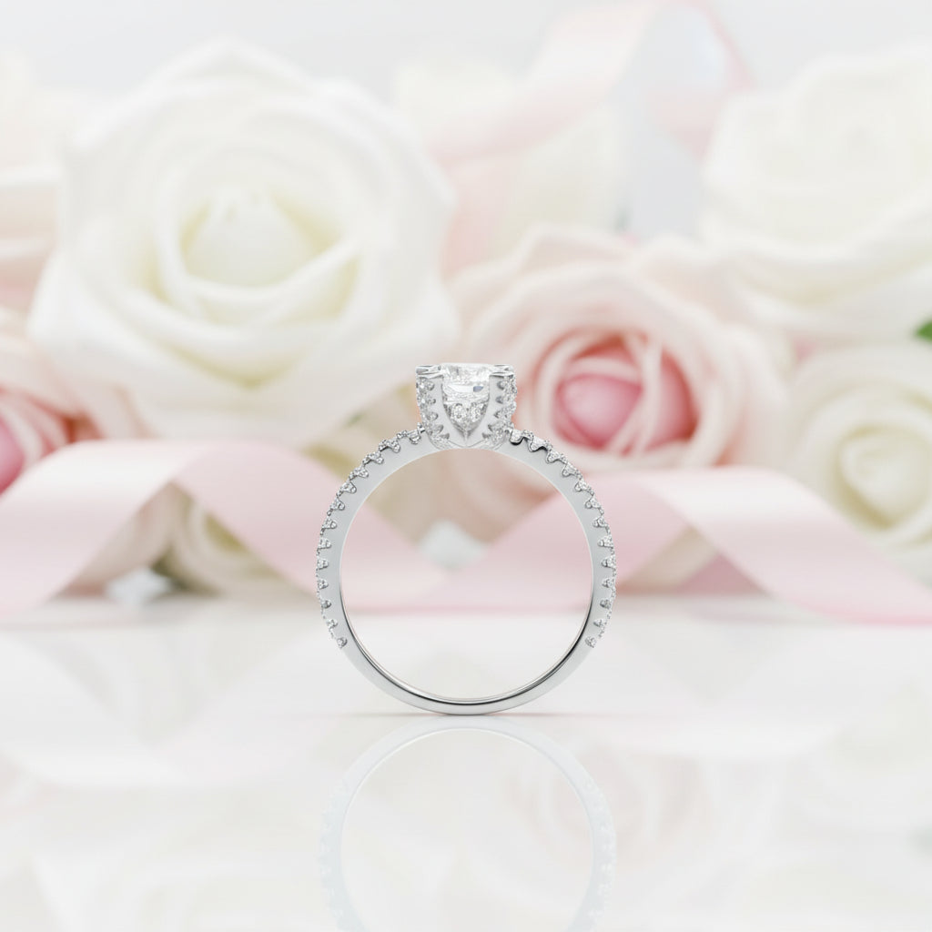 1.0 Ct Round Diamond Option 4 Prong Engagement Ring-Black Diamonds New York