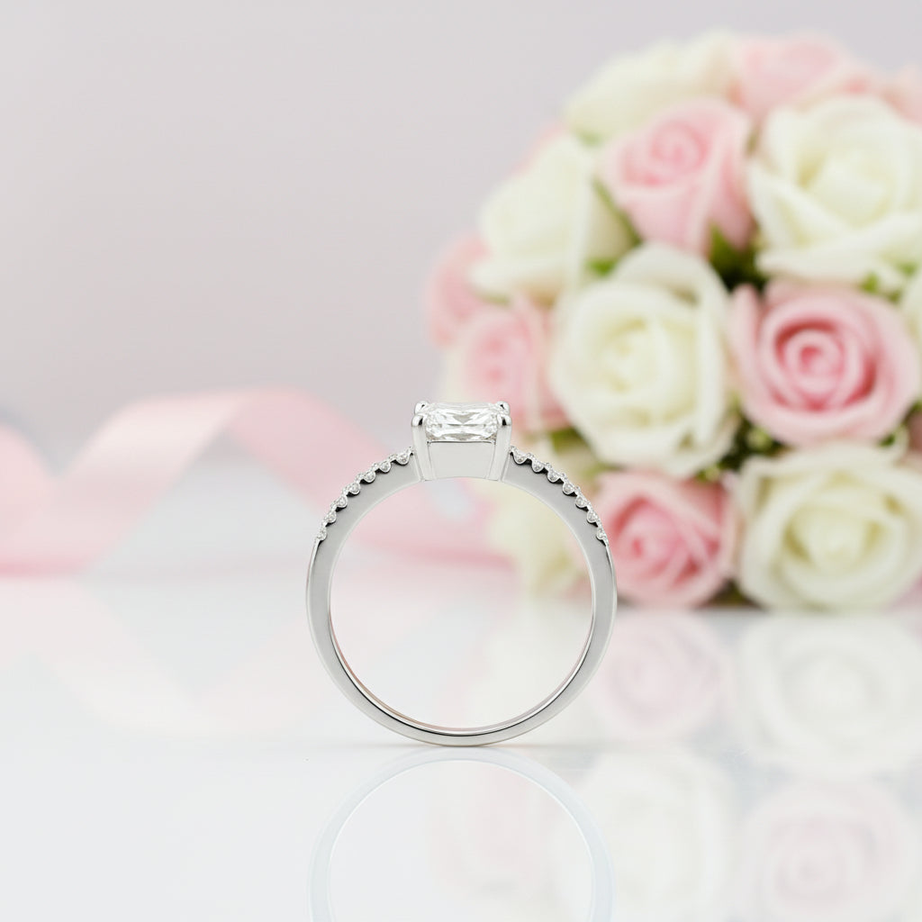 1.0 Ct Princess-Cut Diamond Option Classic Engagement Ring-Black Diamonds New York