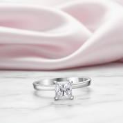 Classic 1.0 Ct Princess Diamond Option Engagement Ring-Black Diamonds New York